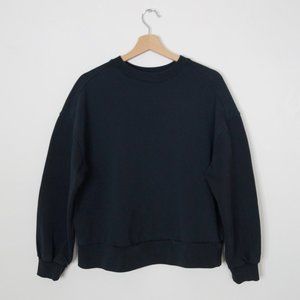 Everlane The Track Oversized Crew Sweatshirt Black Medium